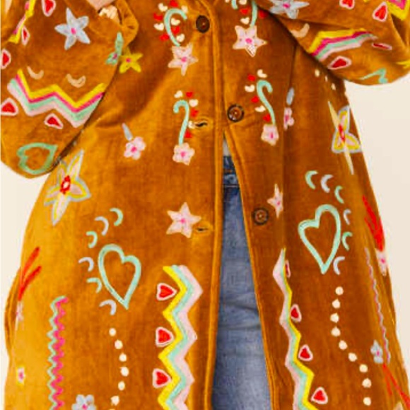 Talisman Woodstock Embroidered Corduroy Coat SZ M NEW - Picture 2 of 13